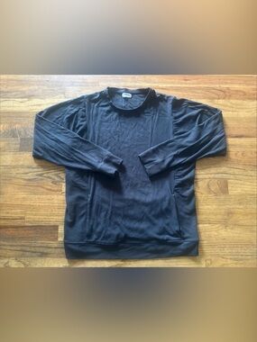 Tommy John Ribbed Lounge Top Long Sleeve Relaxed Fit Pullover Sz Large